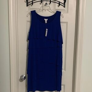 Chico's Royal Blue Layered Dress NWT